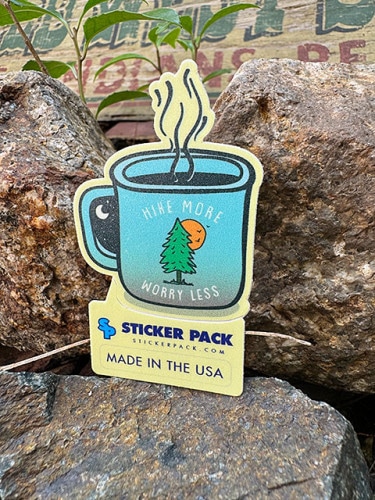 ステッカーパック　アウトドア　ステッカー　Sサイズ　（ハイクモアーコーヒーカップ）　MADE IN U.S.A.　耐水＆耐光素材　PVCステッカー|アウトドア|ステッカー