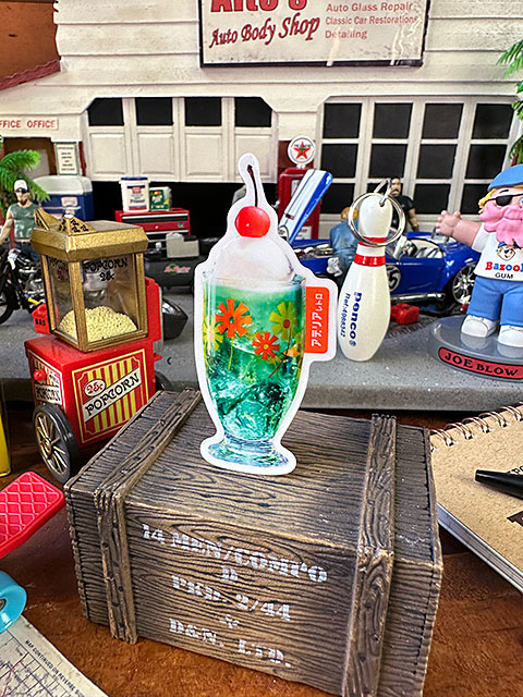 昭和レトロ アデリアレトロ クリームソーダ 透明ステッカー 石塚硝子