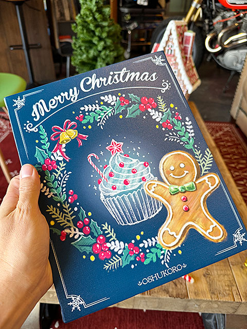 クリスマス キャンバスアートボード （ジンジャーブレッドマン