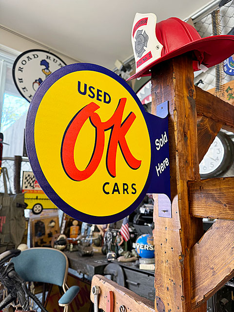 U.S.A OK USED CARSヴィンテージ サインプレート 看板 店舗什器 U.S.A OK USED CARSヴィンテージ サインプレート 看板 店舗什器