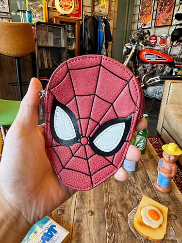 マーベル　スパイダーマン　フェイス　レザーポーチ|アメコミ/マーベル/DCコミックス|もはや店長すら迷子になるアメ雑ジャングル