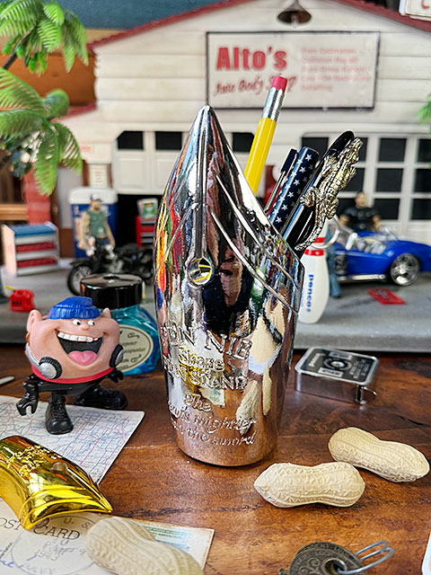 万年筆 ペン先 ペンスタンド （シルバー） ペンニブ ペンホルダーの