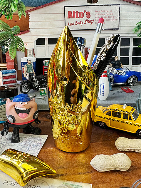 万年筆 ペン先 ペンスタンド （ゴールド） ペンニブ ペンホルダーの