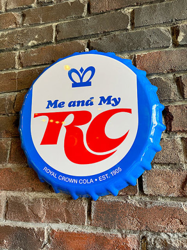 RCコーラ　ボトルキャップサイン　ブリキ看板メタルサイン　ロイヤルクラウンコーラ|ソーダドリンク/ペプシ|ボクらの原点そして永遠！ブリキ看板