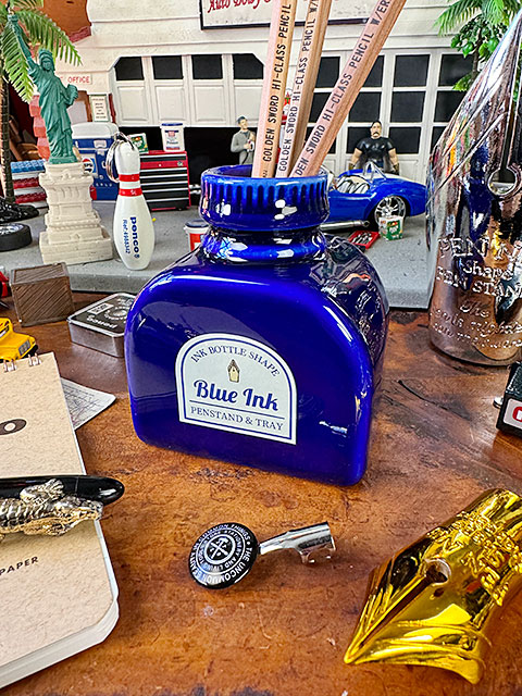 万年筆 インクボトル ペンスタンド＆トレイ （ブルー）の通販・販売