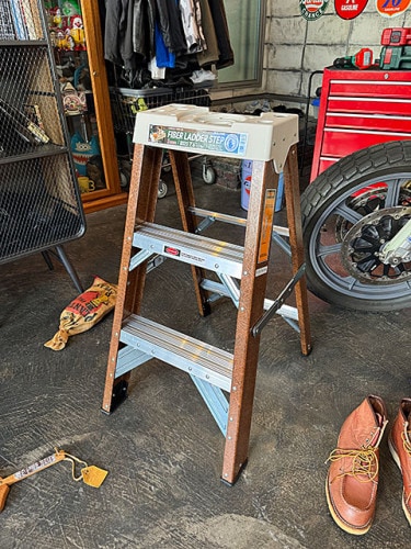 ダルトン　ファイバーラダー　3ステップス　（ブラウン）　耐荷重150kg　脚立　はしご　踏み台　軽量|ガレージ演出グッズ/道具/工具|男の秘密基地作りに！ガレージング雑貨