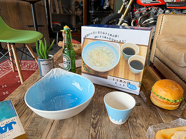 絶景を眺めながらすする素麺 富士山 そうめん鉢セット 陶器製 そうめん