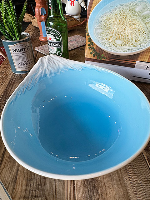 絶景を眺めながらすする素麺 富士山 そうめん鉢セット 陶器製 そうめん