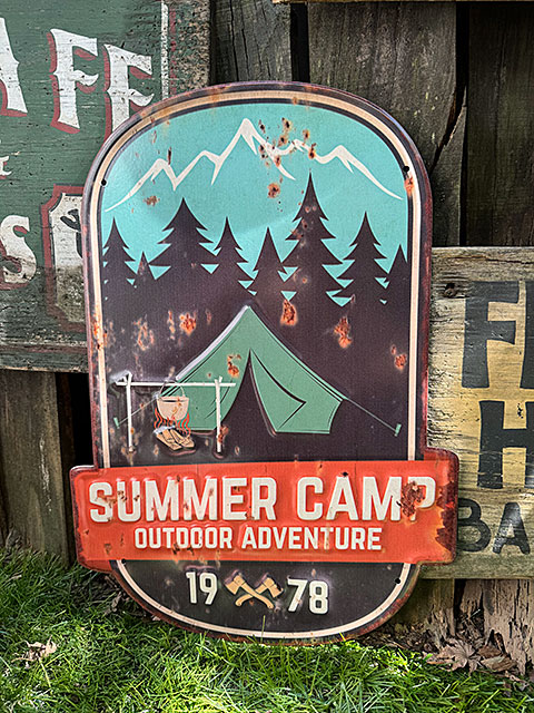 アウトドア キャンプ エンボスティンサイン （サマーキャンプ） ブリキ