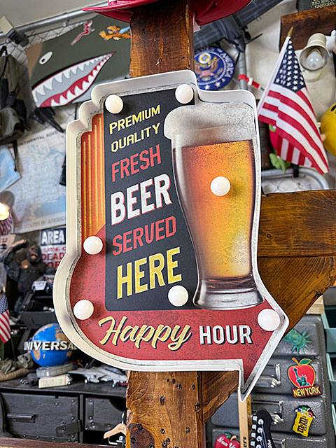 フレッシュビアー ロードサイン型 LEDティンサイン （ハッピーアワー