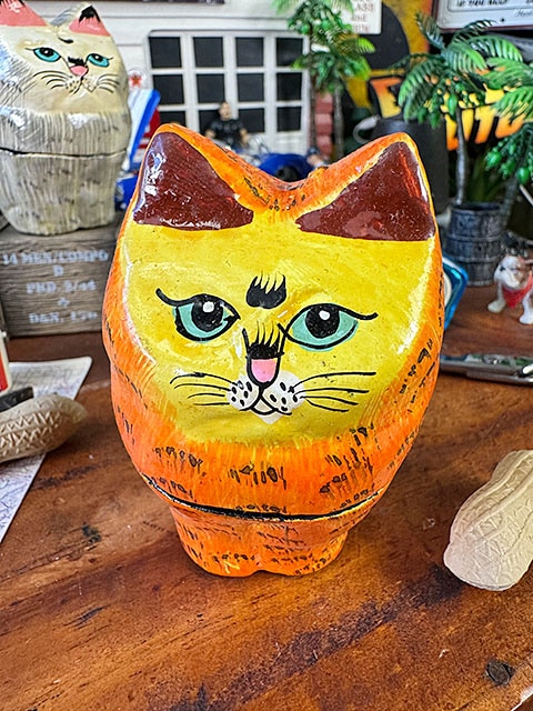 立ちネコ ペーパーマッシュ （トラ） 猫 小物入れの通販・販売