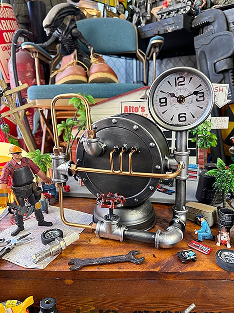 アンティーク スチームパンク 珍しい 気球 時計 楽天市場】スチームパンク風な熱気球 時計 ブロンズ風彫像 彫刻