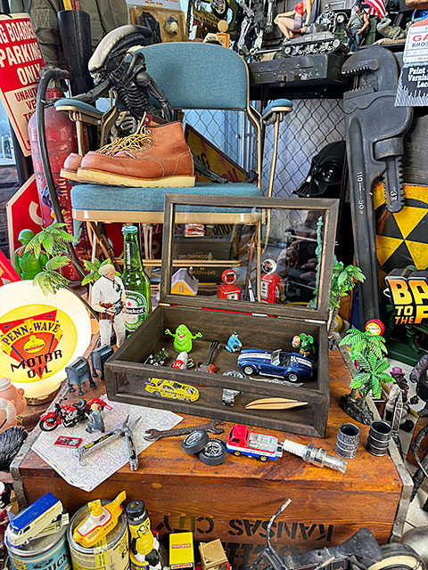 レトロウッド ガラス コレクションケース トップオープン （オイル