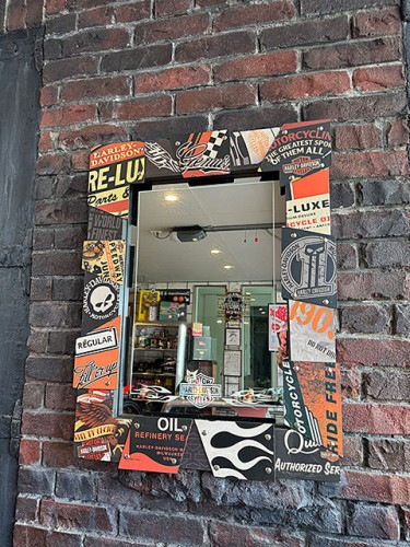 ハーレーダビッドソン　ビッグサイズ　ミラー　アドバタイジング　58cm×75cm|ハーレーダビッドソングッズ|男の秘密基地作りに！ガレージング雑貨