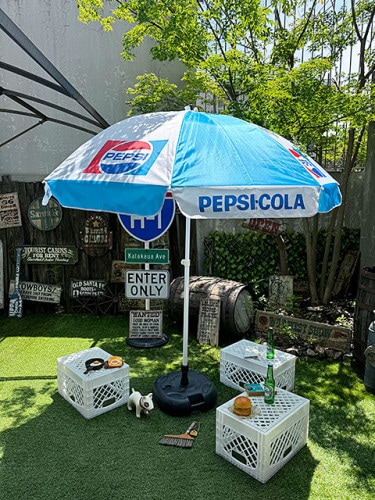 アメリカン　パラソル　直径188cm　（ペプシ）　アウトドアパラソル　ビーチパラソル　ガーデンパラソル　※スタンドは別売|ガーデニング用品|生活雑貨/キッチン雑貨