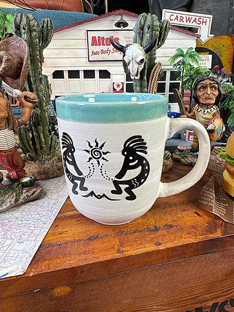 ココペリ セラミック 16オンス マグカップ （アイボリー＆ターコイズ