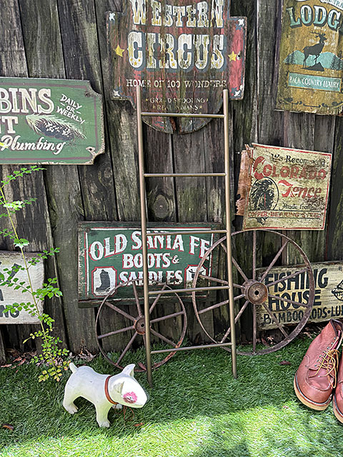 アンティーク ディスプレイ用 スリムラダー （アンティークブラウン