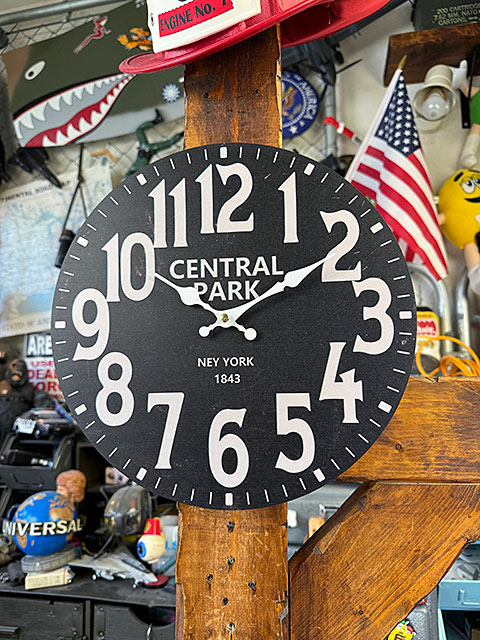 ブラックインテリア ルート66 壁掛け時計 ガレージ ウォールクロック