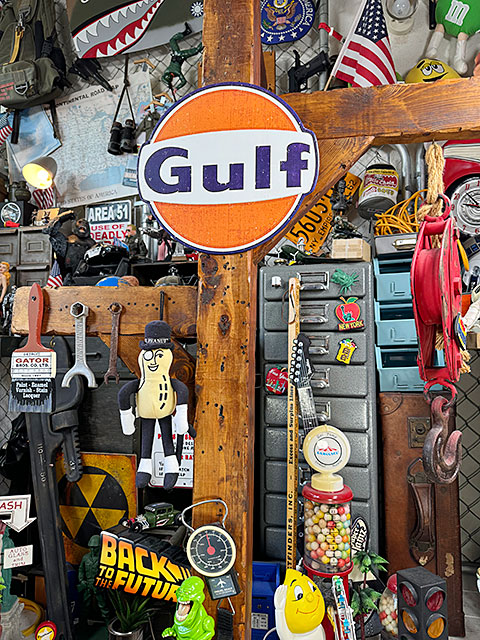 BIG ダイカット エンボスメタルサイン ガスポンプ GULF 看板ST0284 BIG ダイカット エンボスメタルサイン ガスポンプ GULF 看板
