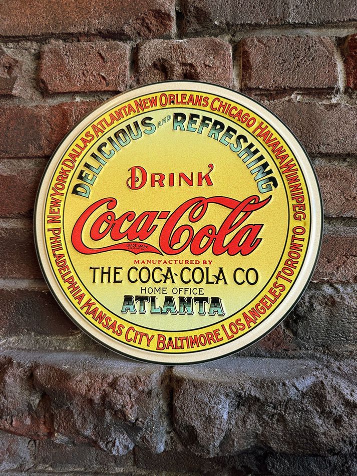 CocaCola　看板　ホーロー　ブリキ　当時物　コカコーラ Coca Cola（コカコーラ） ブリキ看板 インテリア メタルサインプレート