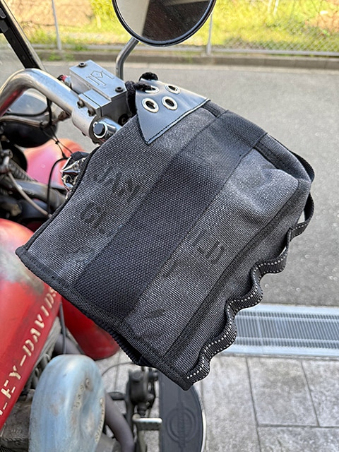 ミリタリーテイスト バイク用ハンドルカバー HARMY （ブラック） 防風