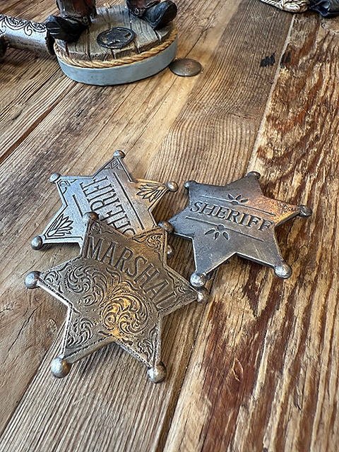 ウエスタン マーシャルバッジ 単品 （ニッケルスター） シェリフバッジ