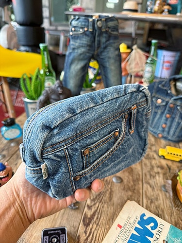 アライヤン　ジーンズ　ポーチ　岡山産デニム　MADE IN JAPAN|バッグ/トート/リュック/ポーチ|男の秘密基地作りに！ガレージング雑貨