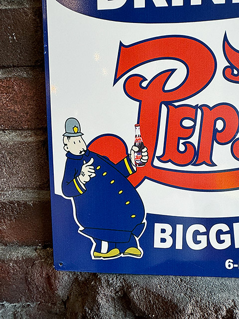 ペプシコーラ ポリスマン ピート ブリキ看板 （BIGGER-BETTER）の通販