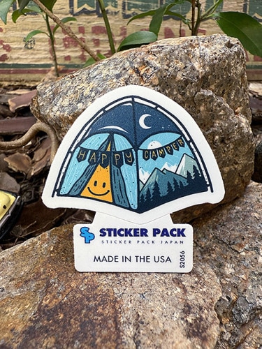 ステッカーパック　アウトドア　ステッカー　Sサイズ　（ハッピーキャンプスモールテント）　MADE IN U.S.A.　耐水＆耐光素材　PVCステッカー|アウトドア|ステッカー