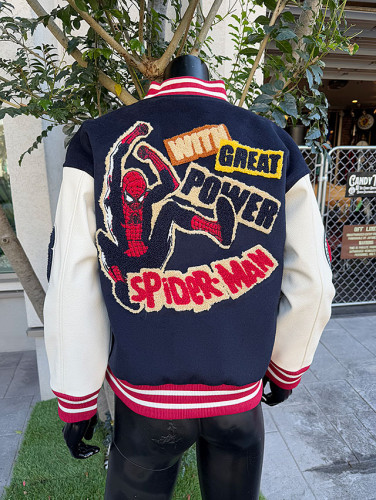 スパイダーマン　スタジャン　Lサイズのみの展開　ユニセックス　オフィシャルライセンス|映画関連グッズ|もはや店長すら迷子になるアメ雑ジャングル