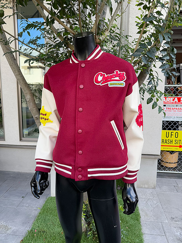 映画チャイルドプレイ　チャッキー　オフィシャル　スタジャン　ホラー　L 新品 映画 チャイルドプレイ チャッキー スタジャン Lサイズのみの展開 ユニ