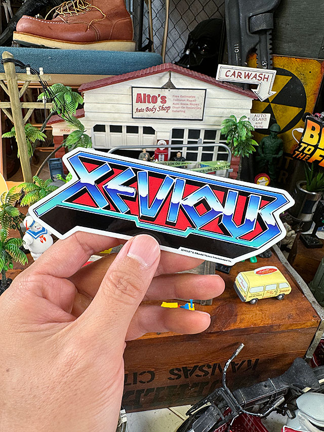 ナムコ オフィシャル ステッカー ゼビウス （タイトルロゴ/Lサイズ