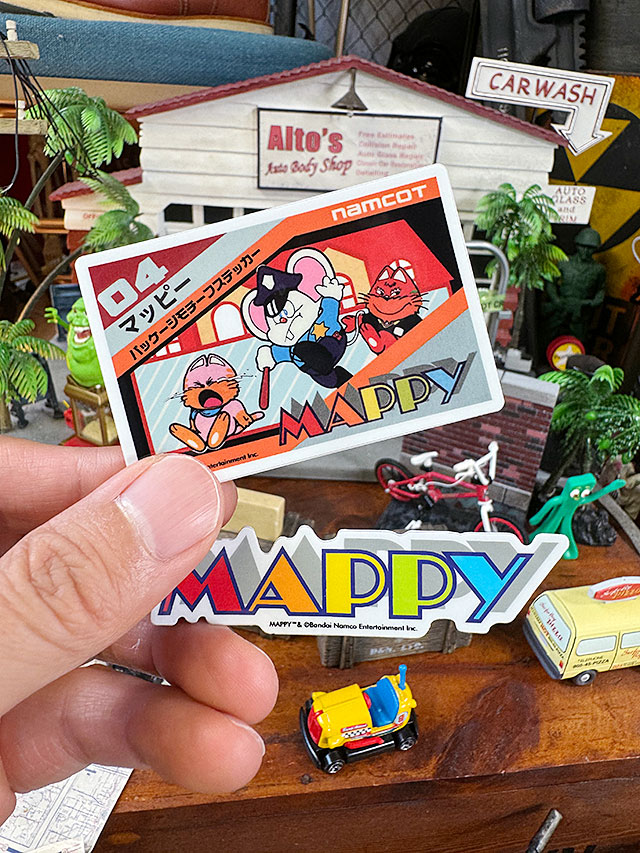 ナムコ オフィシャル ステッカー マッピー （ソフト＆タイトルロゴ