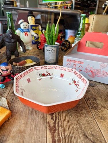 おまち堂　中華　ハチカクバチ　龍　陶器　チャーハン皿　電子レンジ＆食洗機OK|食器/カトラリー|生活雑貨/キッチン雑貨