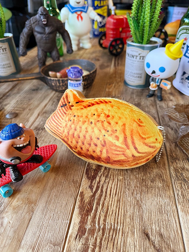 昭和レトロ たい焼き 携帯画面クリーナー キーホルダー ボールチェーン