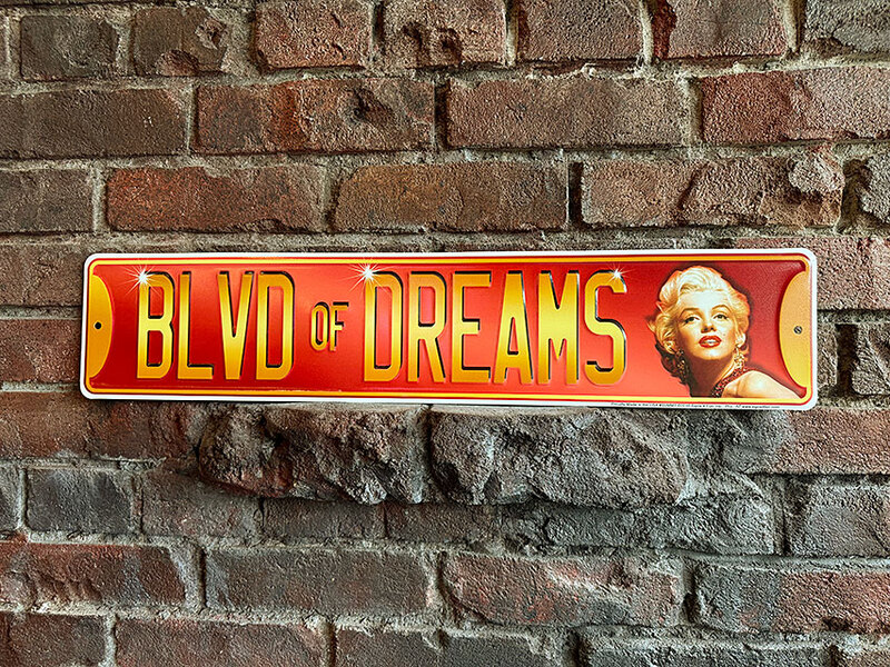マリリン・モンロー ストリートサイン （BLVD OF DREAMS） ブリキ看板