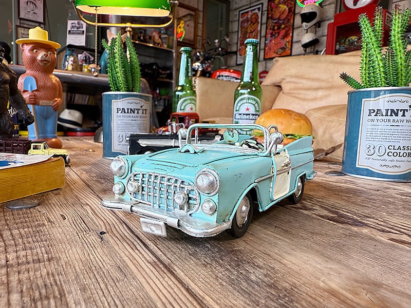 フィフティーズカー ブリキオブジェ Sサイズ （ミントブルー）の通販