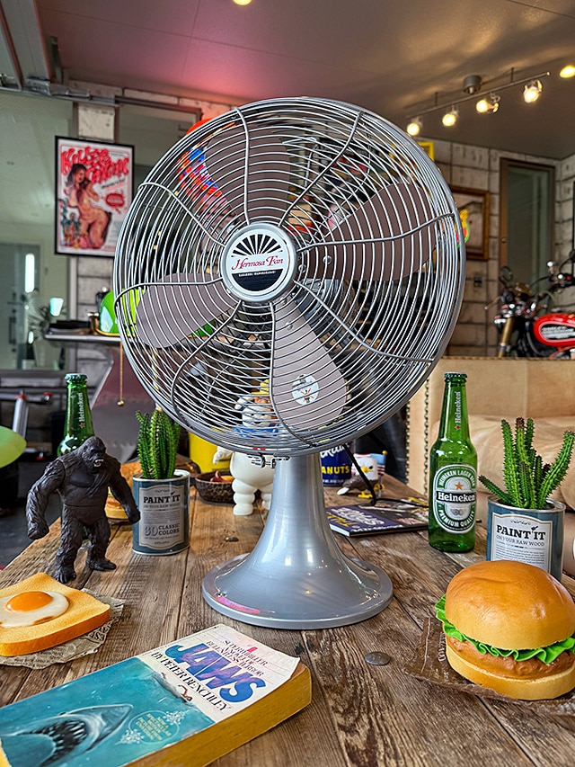 【ハモサ】hermosaレトロ テーブルファン　動作品 サーキュレーター代わりに 扇風機 ハモサ レトロファン テーブル （シルバー） HERMOSA RETORO