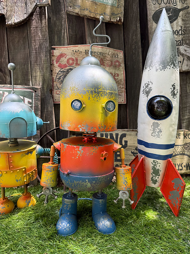 ジャンクヤード ブリキロボット ガーデンオブジェ （3体セット/3号機+4