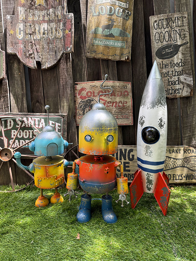 ジャンクヤード ブリキロボット ガーデンオブジェ （3体セット/3号機+4