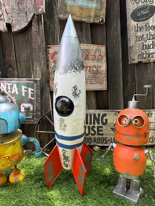 ジャンクヤード ブリキロボット ガーデンオブジェ （3体セット/3号機+5