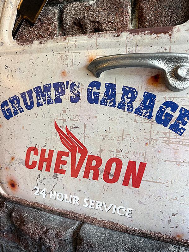 アメ車のドア型 ガレージディスプレイ （シェブロン） ドアパネル 看板