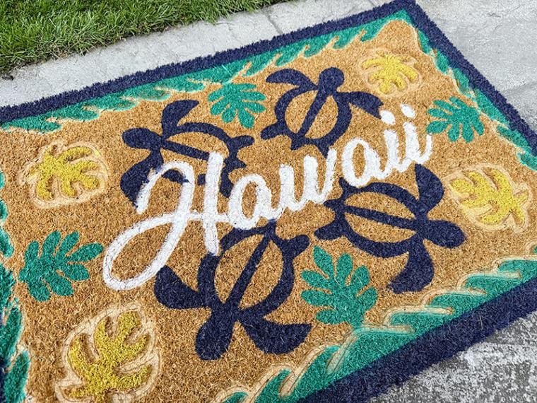 幸せを運ぶハワイの海の守り神 ホヌ ココマット （モンステラ＆ホヌ