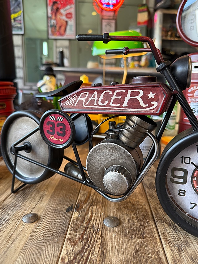 ヴィンテージ モーターサイクル テーブルクロック 置き時計の通販