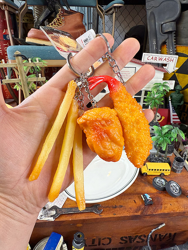 揚げ物 フードサンプル キーホルダー （3点セット/唐揚げ＆海老フライ