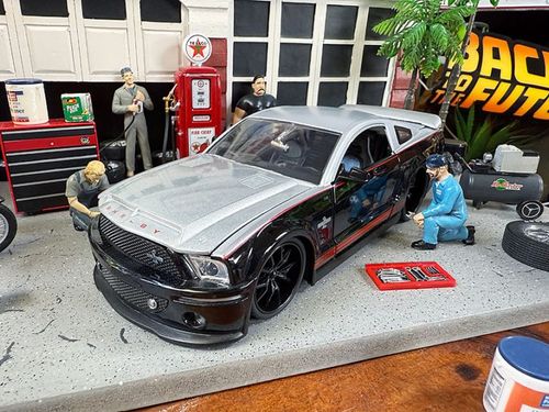 Jada　2008年　フォード　マスタング　シェルビー　GT-500KR　ダイキャストミニカー　1/24スケール　（シルバー×ブラック）　BIG TIME MUSCLE|ミニカー/モデルカー/バイク/