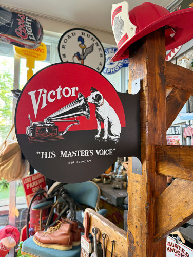 HMV　ニッパードック　サイド看板　両面プリント　フランジメタルサイン　ビクター犬　HIS MASTER'S VOICE|海外ミュージシャングッズ/音楽関連グッズ|もはや店長すら迷子になるアメ雑ジャン