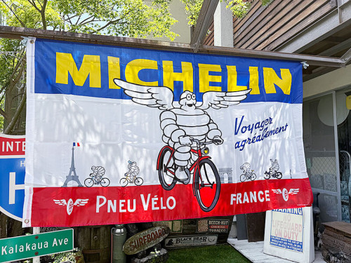 ★アウトレット★　【訳あり品】　ミシュラン　レーシングフラッグ　（サイクリング）|フラッグ/バナー/壁飾り|男の秘密基地作りに！ガレージング雑貨