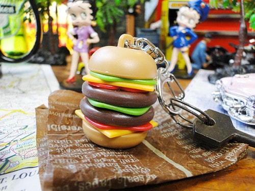 キッカーランド　ハンバーガー　サウンドキーリング|ファーストフード/レストラングッズ|カンパニーグッズ