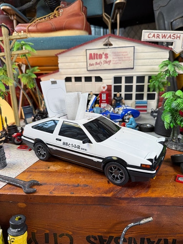 頭文字D　トヨタ AE86 スプリンタートレノ　藤原とうふ店(自家用)仕様　ウェットティッシュケース|ティッシュケース|男の秘密基地作りに！ガレージング雑貨